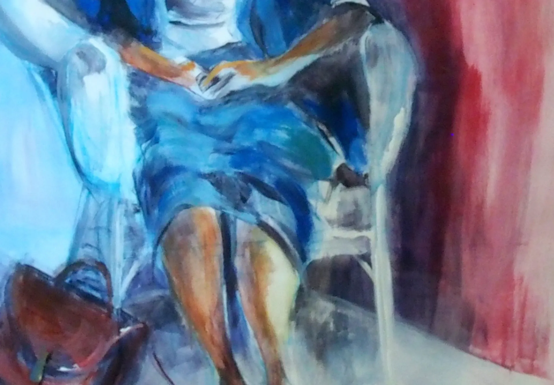Vrouw in fauteuil detail